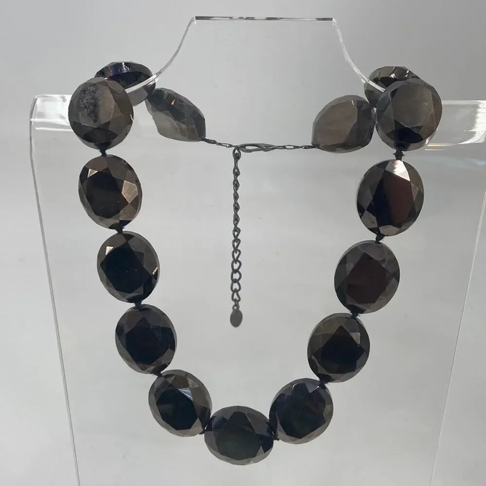 Aldo chunky metallic glass beaded necklace